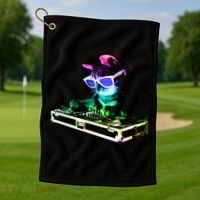 House Cat (Rainbow Dj Cat Kitty) Great Gift Golf Towel thumb 1