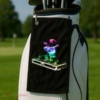 House Cat (Rainbow Dj Cat Kitty) Great Gift Golf Towel thumb 2