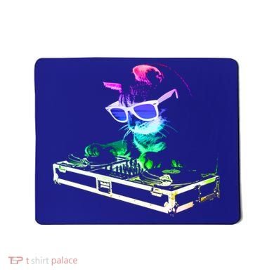 House Cat (Rainbow Dj Cat Kitty) Great Gift Mousepad