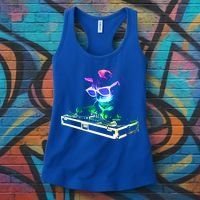 House Cat (Rainbow Dj Cat Kitty) Great Gift Women's Tank Top thumb 3
