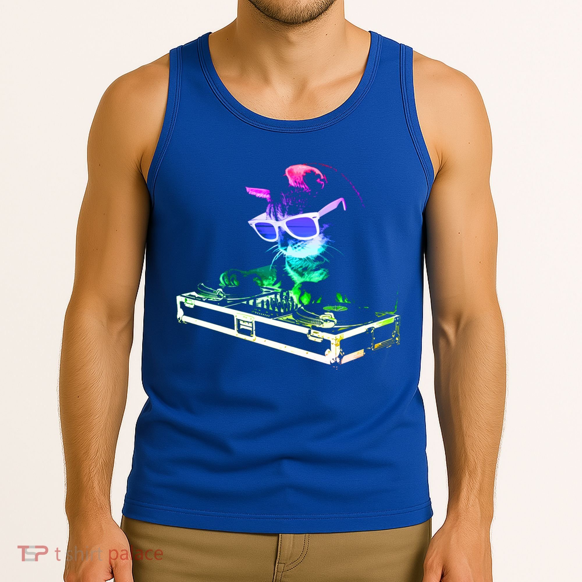 House Cat (Rainbow Dj Cat Kitty) Great Gift Tank Top