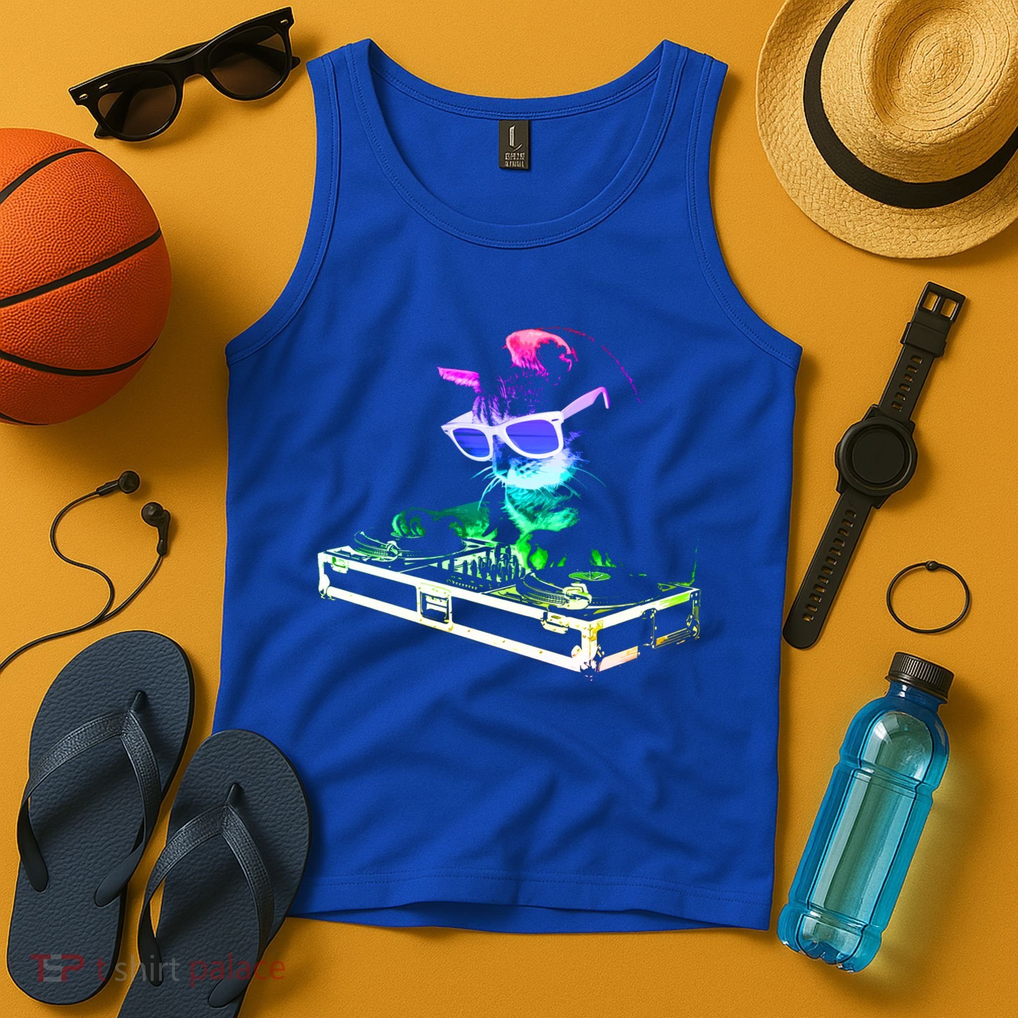 House Cat (Rainbow Dj Cat Kitty) Great Gift Tank Top