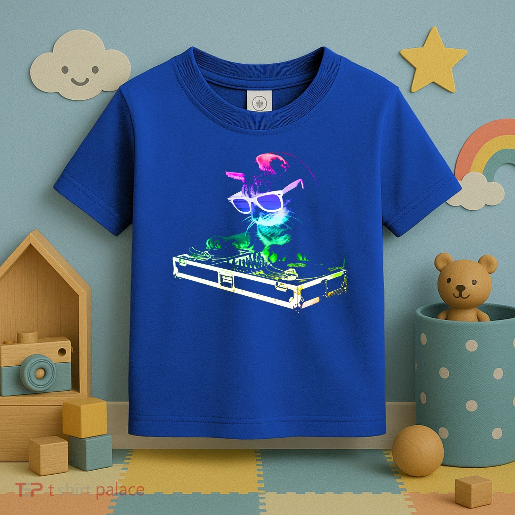 House Cat (Rainbow Dj Cat Kitty) Great Gift Toddler T-Shirt
