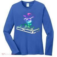 House Cat (Rainbow Dj Cat Kitty) Great Gift Women's Long Sleeve Shirt thumb 0