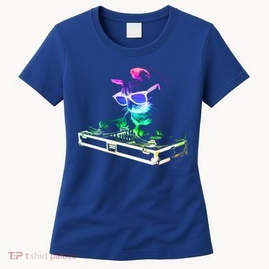 House Cat (Rainbow Dj Cat Kitty) Great Gift Women's T-Shirt