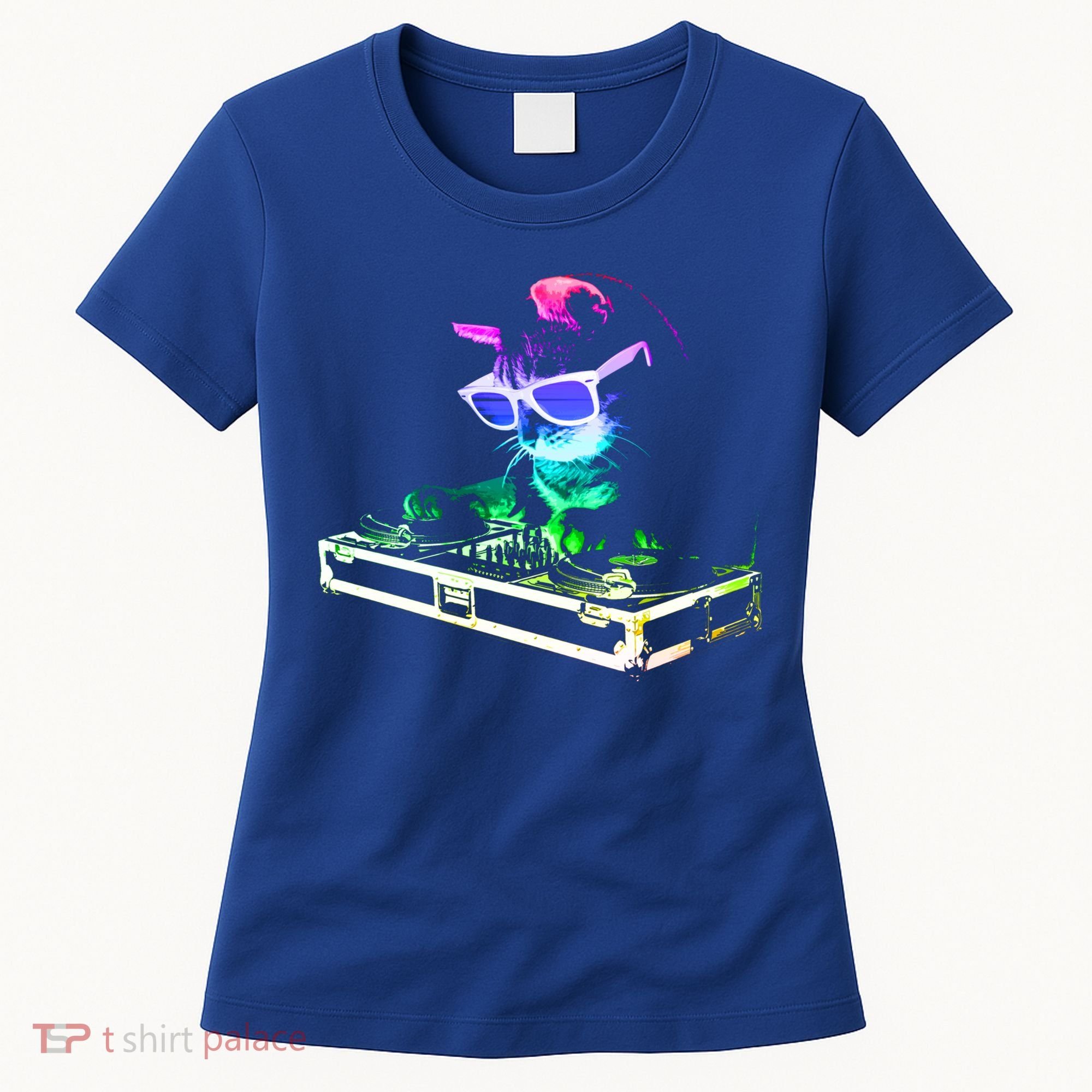 House Cat (Rainbow Dj Cat Kitty) Great Gift Women's T-Shirt
