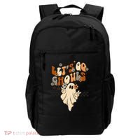 Halloween Costume Retro LetS Go Ghouls Peace Sgn Ghost Gift Backpack thumb 0
