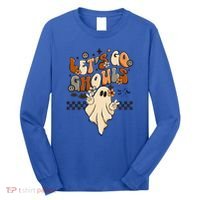 Halloween Costume Retro LetS Go Ghouls Peace Sgn Ghost Gift Long Sleeve Shirt thumb 0