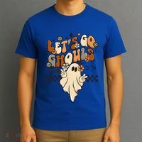 Halloween Costume Retro LetS Go Ghouls Peace Sgn Ghost Gift T-Shirt thumb 3