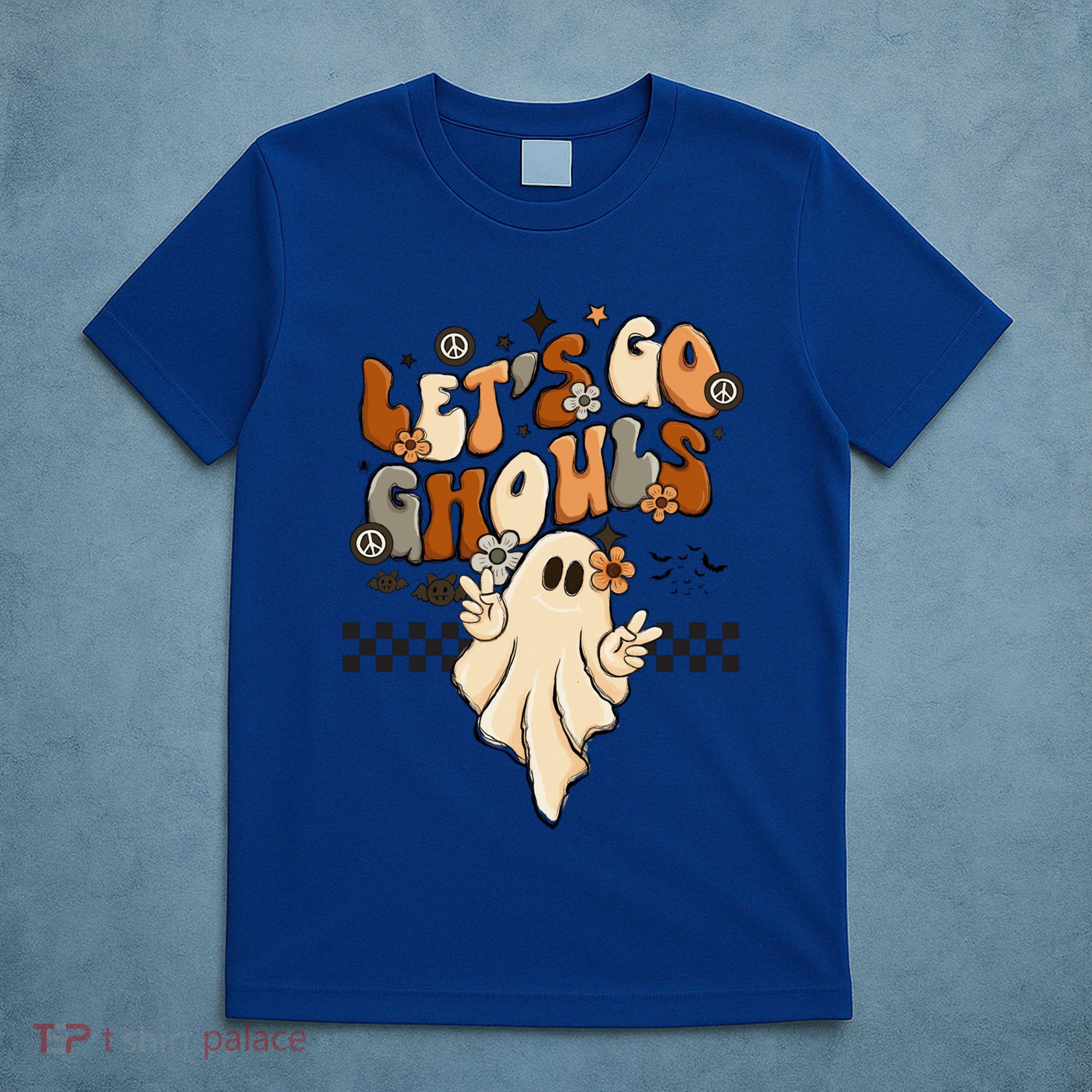 Halloween Costume Retro LetS Go Ghouls Peace Sgn Ghost Gift T-Shirt