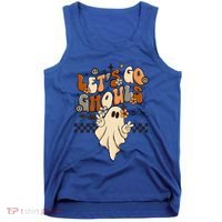Halloween Costume Retro LetS Go Ghouls Peace Sgn Ghost Gift Tank Top thumb 0