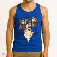 Halloween Costume Retro LetS Go Ghouls Peace Sgn Ghost Gift Tank Top thumb 3