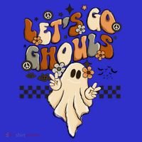 Halloween Costume Retro LetS Go Ghouls Peace Sgn Ghost Gift Visor thumb 3