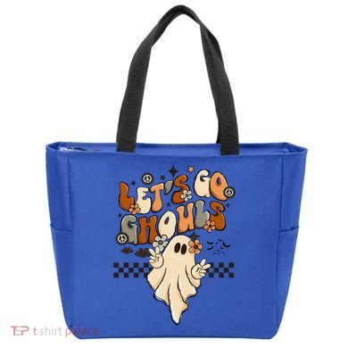 Halloween Costume Retro LetS Go Ghouls Peace Sgn Ghost Gift Tote Bag