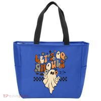 Halloween Costume Retro LetS Go Ghouls Peace Sgn Ghost Gift Tote Bag thumb 0