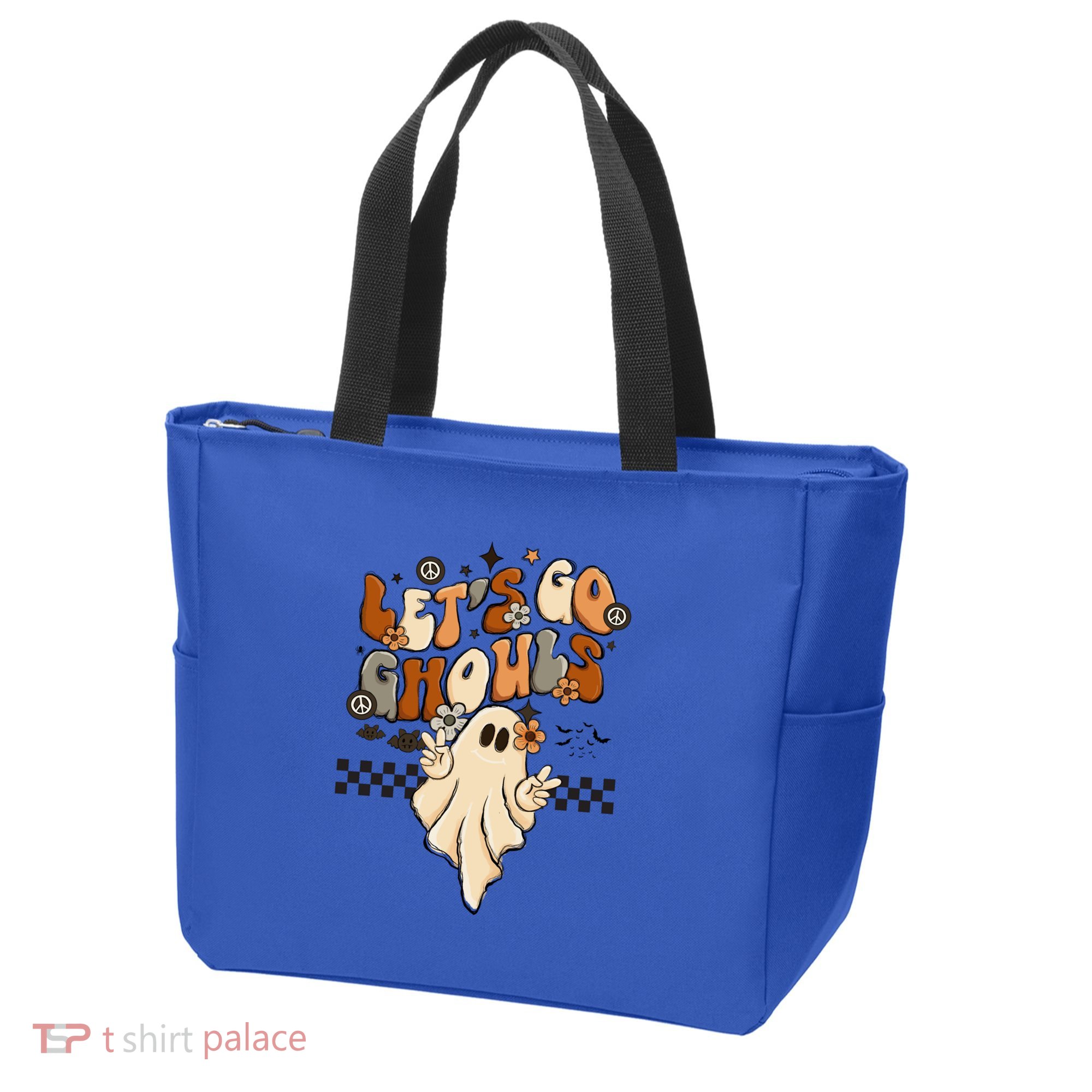 Halloween Costume Retro LetS Go Ghouls Peace Sgn Ghost Gift Tote Bag