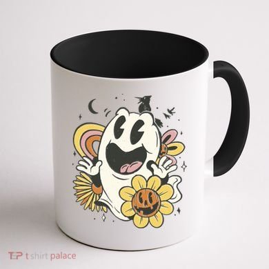 Halloween Cute Retro Ghost Coffee Mug back