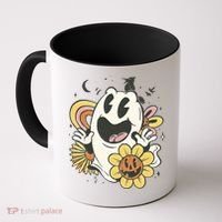 Halloween Cute Retro Ghost Coffee Mug thumb 0