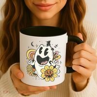 Halloween Cute Retro Ghost Coffee Mug thumb 3