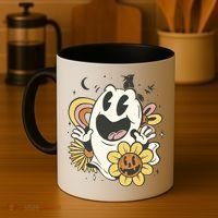 Halloween Cute Retro Ghost Coffee Mug thumb 4