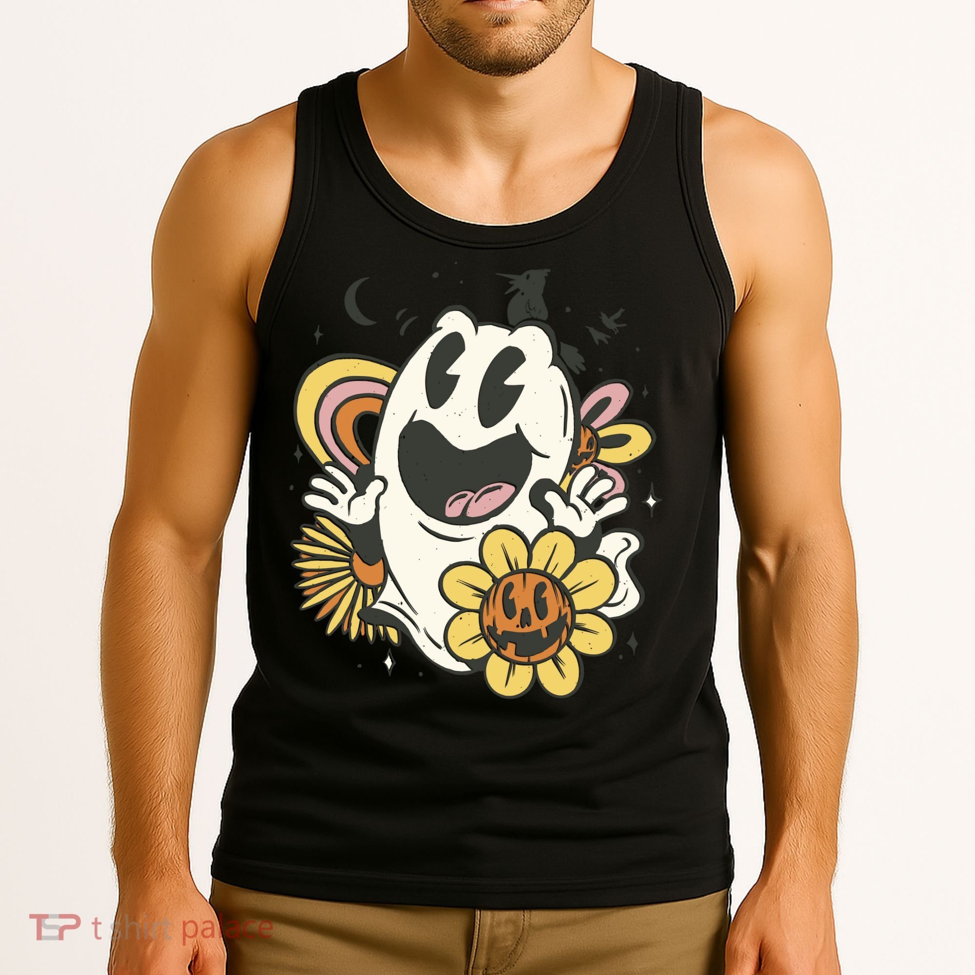 Halloween Cute Retro Ghost Tank Top