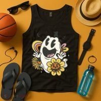 Halloween Cute Retro Ghost Tank Top thumb 4