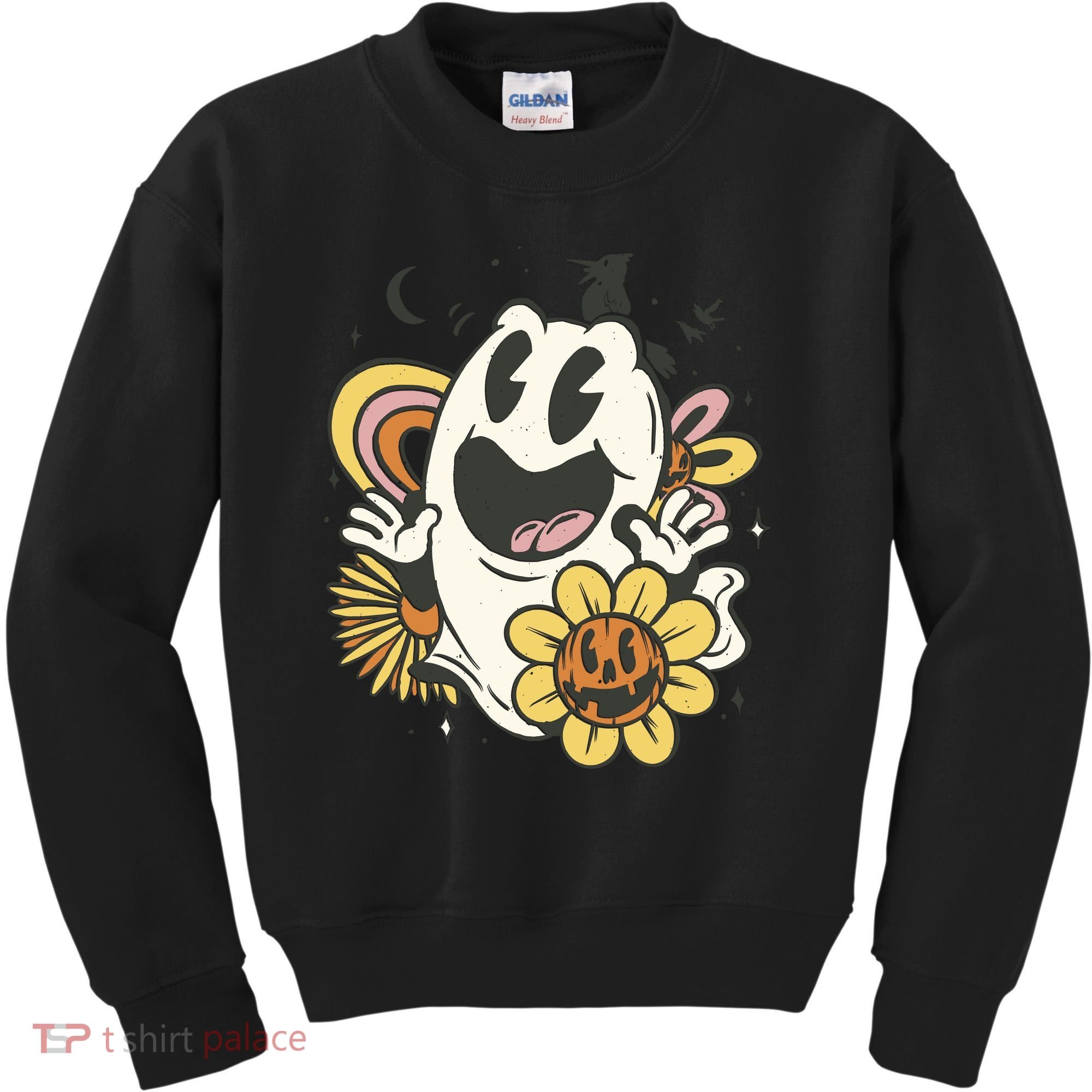 Halloween Cute Retro Ghost Kids Sweatshirt