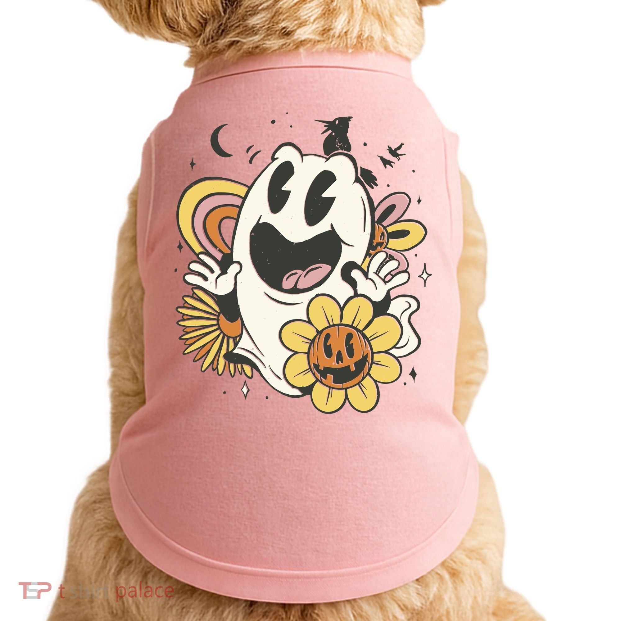 Halloween Cute Retro Ghost Doggie Tank