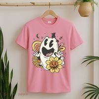 Halloween Cute Retro Ghost T-Shirt thumb 2