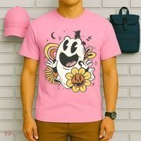Halloween Cute Retro Ghost T-Shirt thumb 6
