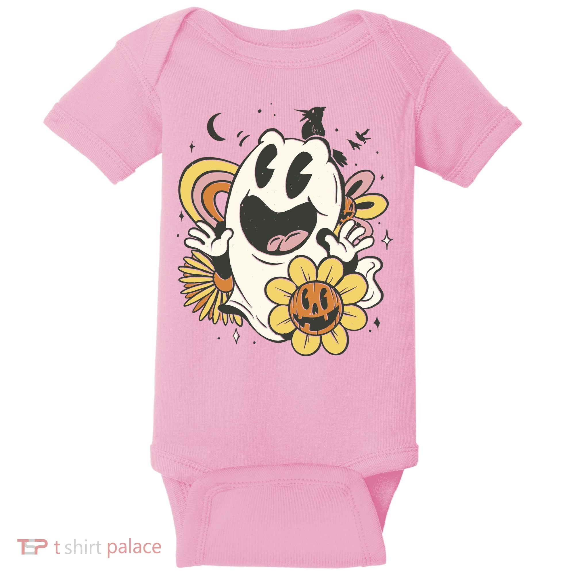 Halloween Cute Retro Ghost Baby Bodysuit