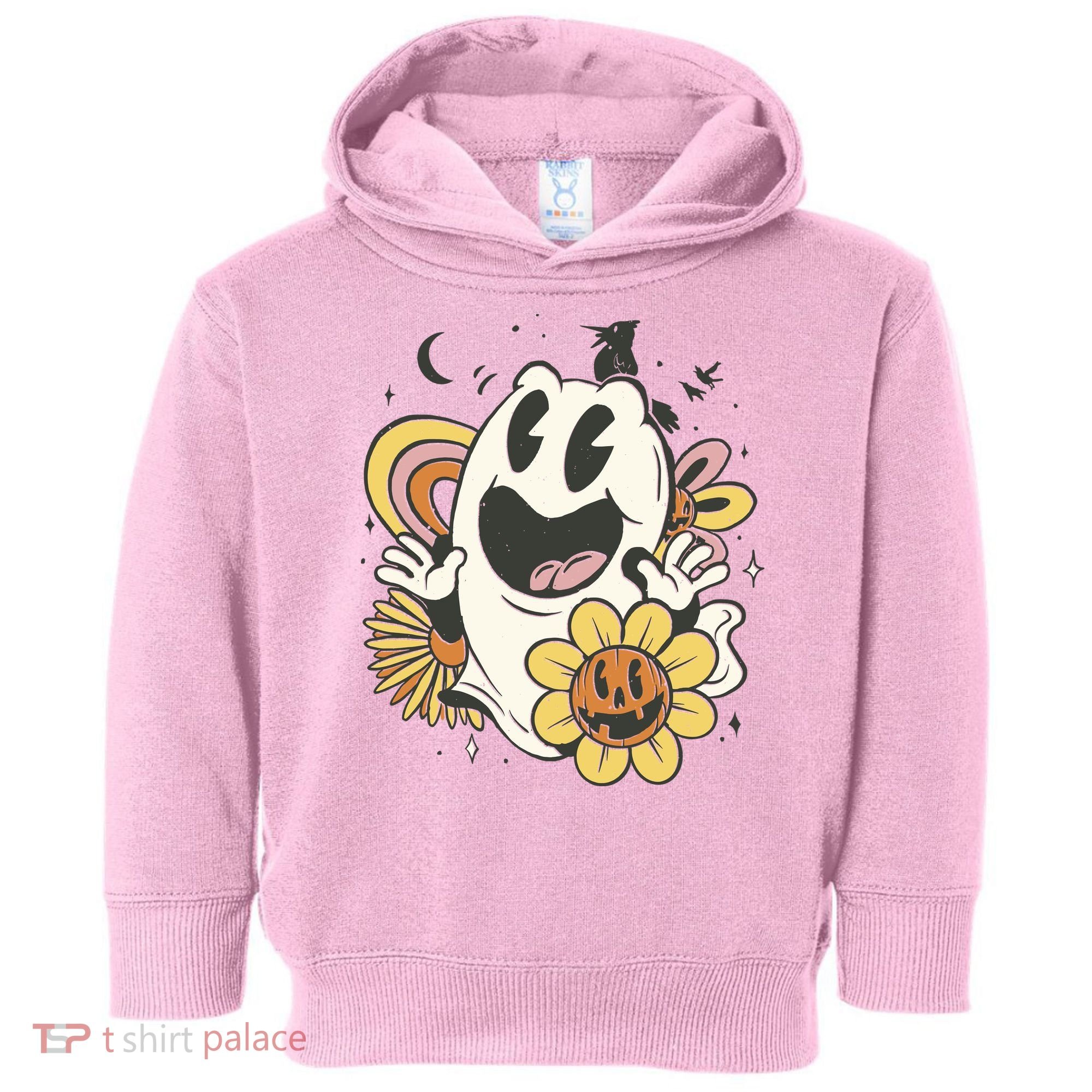 Halloween Cute Retro Ghost Toddler Hoodie