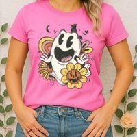 Halloween Cute Retro Ghost Women's T-Shirt thumb 2