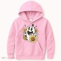 Halloween Cute Retro Ghost Kids Hoodie thumb 0