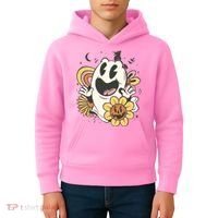 Halloween Cute Retro Ghost Kids Hoodie thumb 4