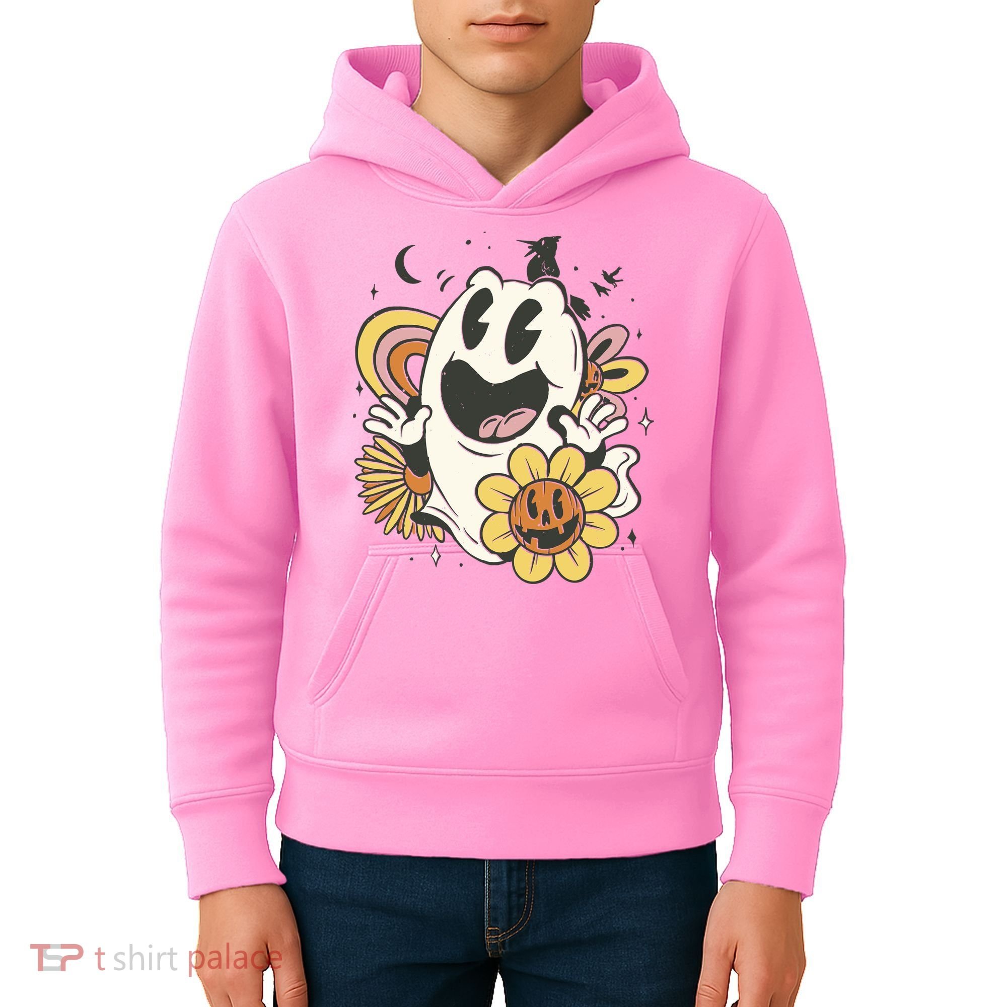 Halloween Cute Retro Ghost Kids Hoodie