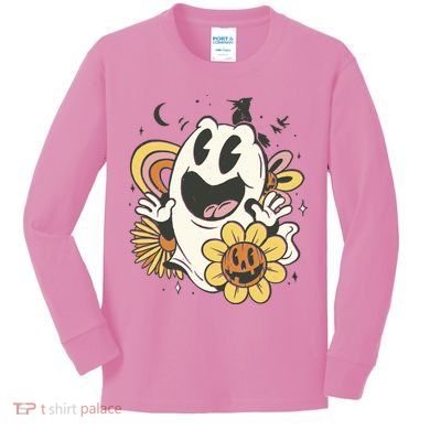 Halloween Cute Retro Ghost Kids Long Sleeve Shirt