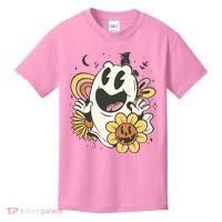 Halloween Cute Retro Ghost Kids T-Shirt thumb 0