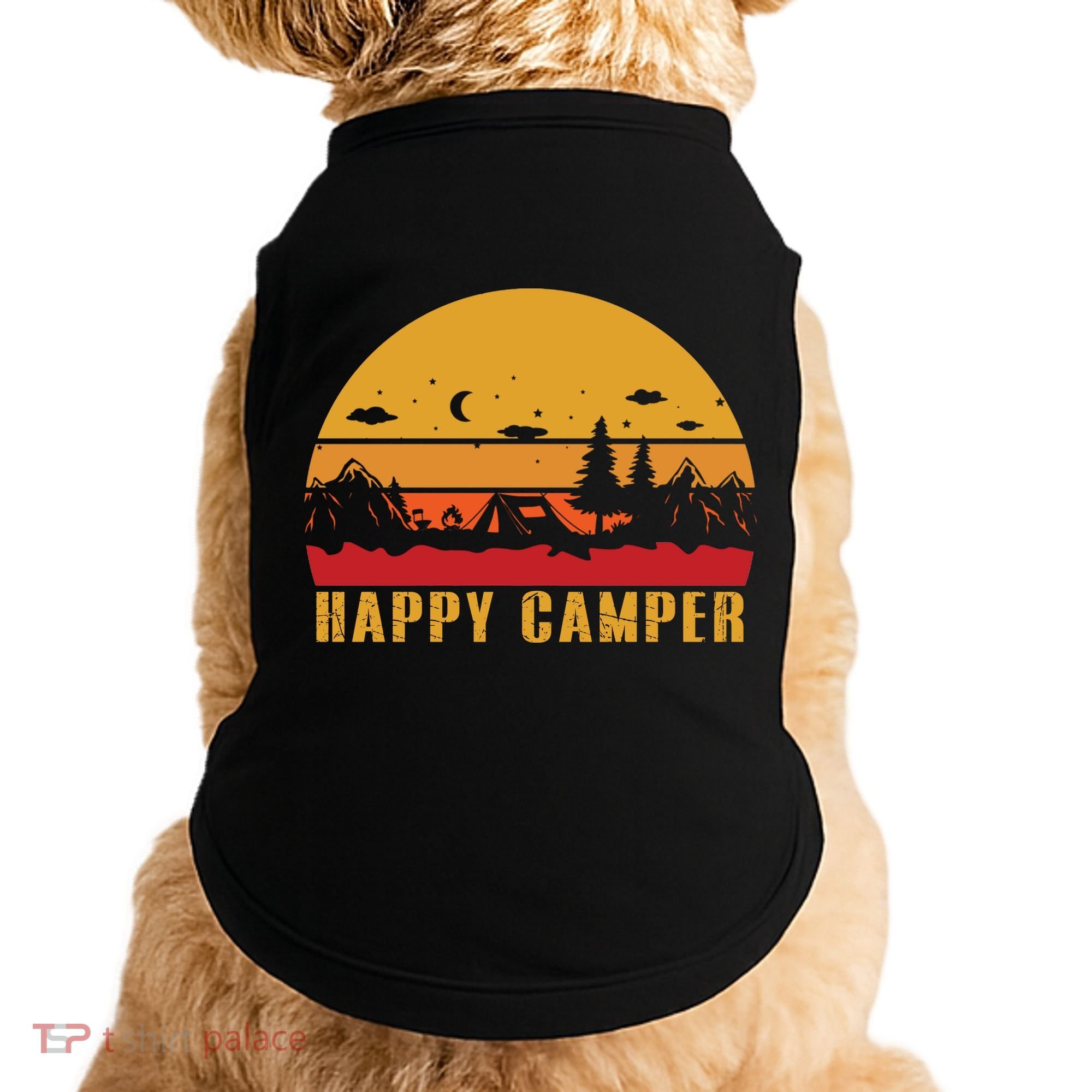 Happy Camper Retro Sunset Camping Doggie Tank