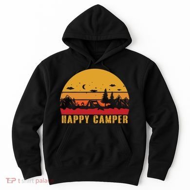Happy Camper Retro Sunset Camping Hoodie