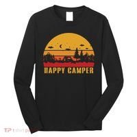 Happy Camper Retro Sunset Camping Long Sleeve Shirt thumb 0