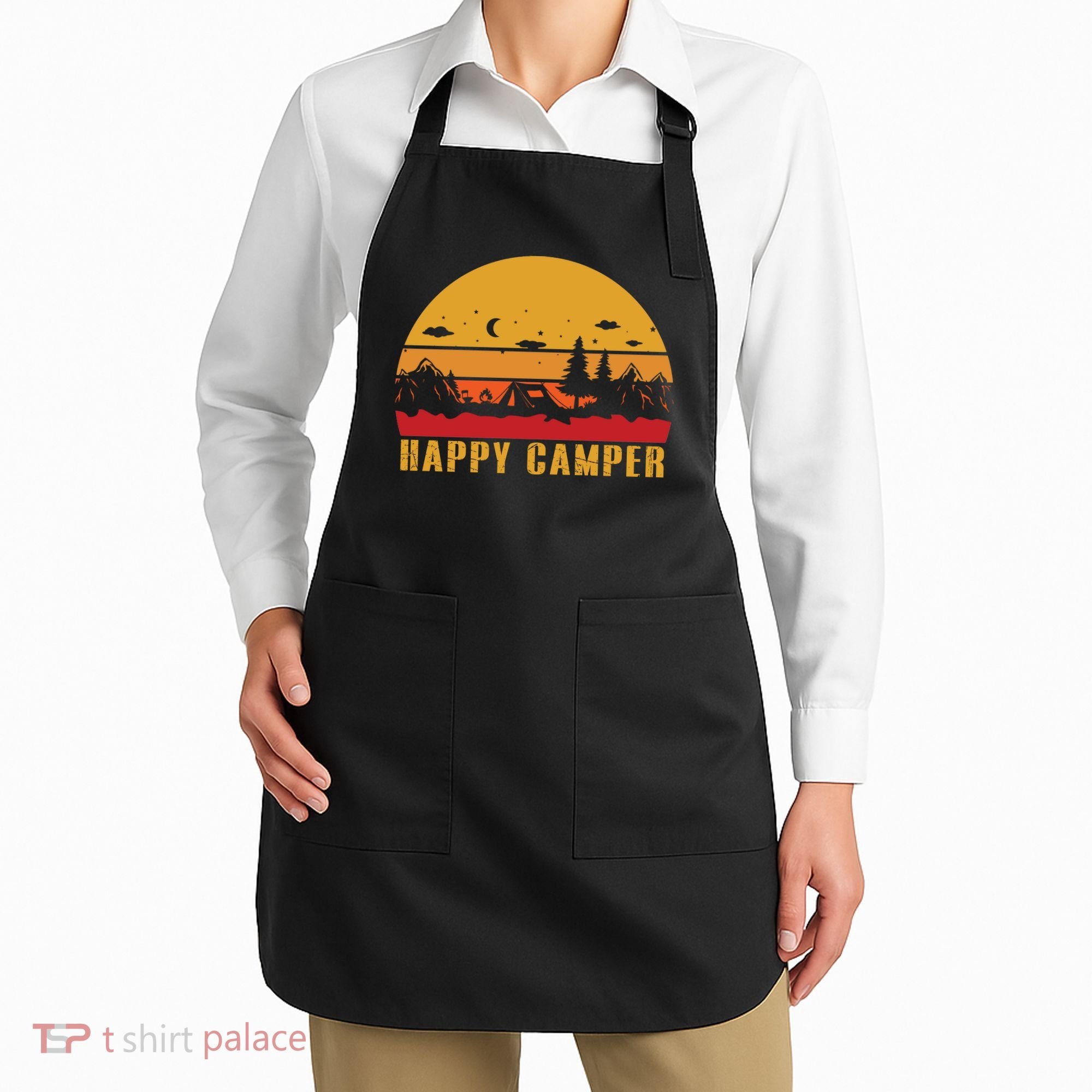 Happy Camper Retro Sunset Camping Apron