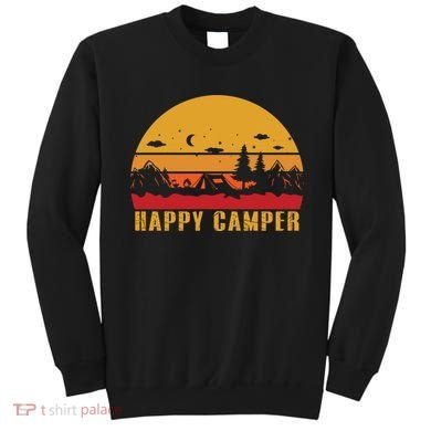 Happy Camper Retro Sunset Camping Sweatshirt