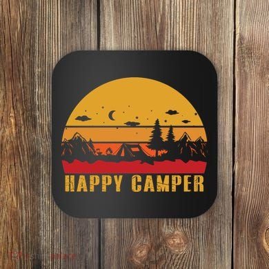Happy Camper Retro Sunset Camping Coaster