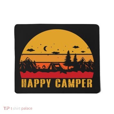 Happy Camper Retro Sunset Camping Mousepad