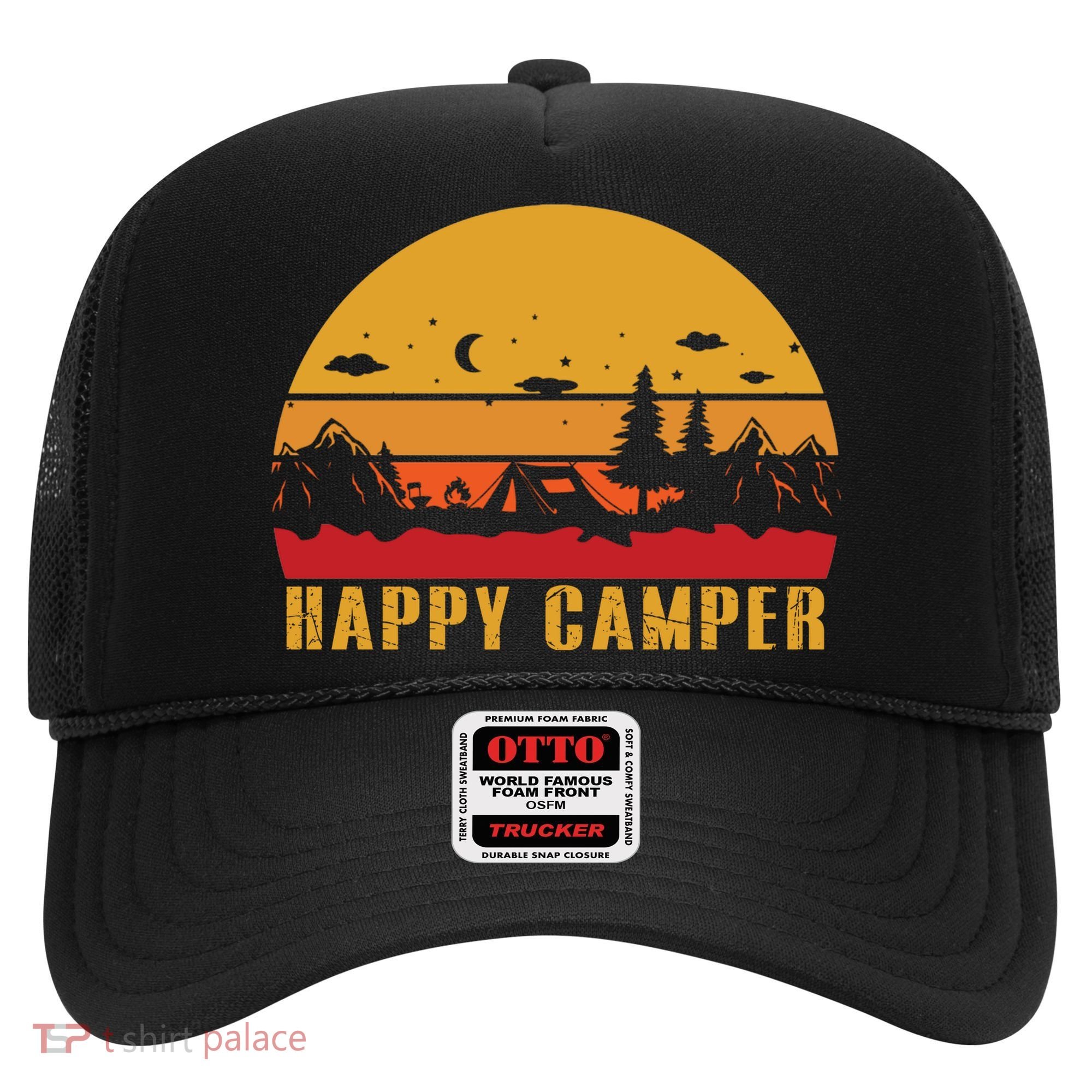 Happy Camper Retro Sunset Camping Hat