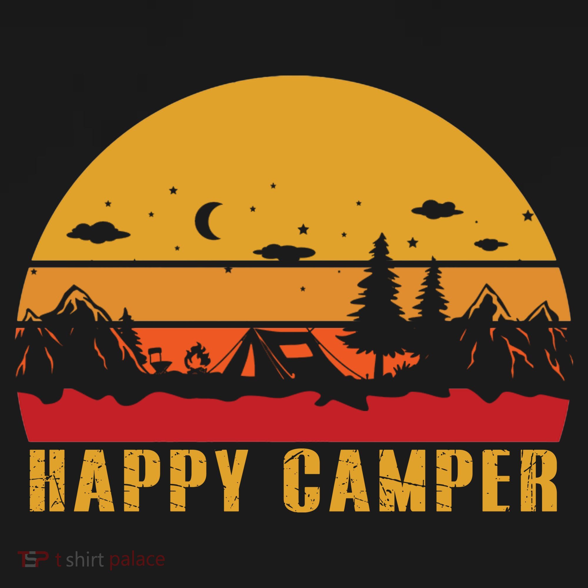 Happy Camper Retro Sunset Camping Tank Top