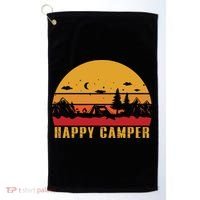Happy Camper Retro Sunset Camping Golf Towel thumb 0
