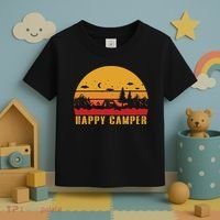 Happy Camper Retro Sunset Camping Toddler T-Shirt thumb 3