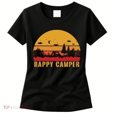 Happy Camper Retro Sunset Camping Women's T-Shirt